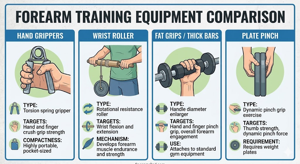 Choose the best equipment for forearm workouts