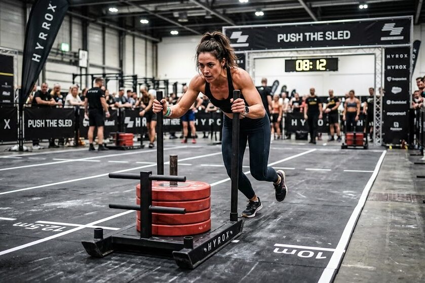 HYROX workouts with sled push training