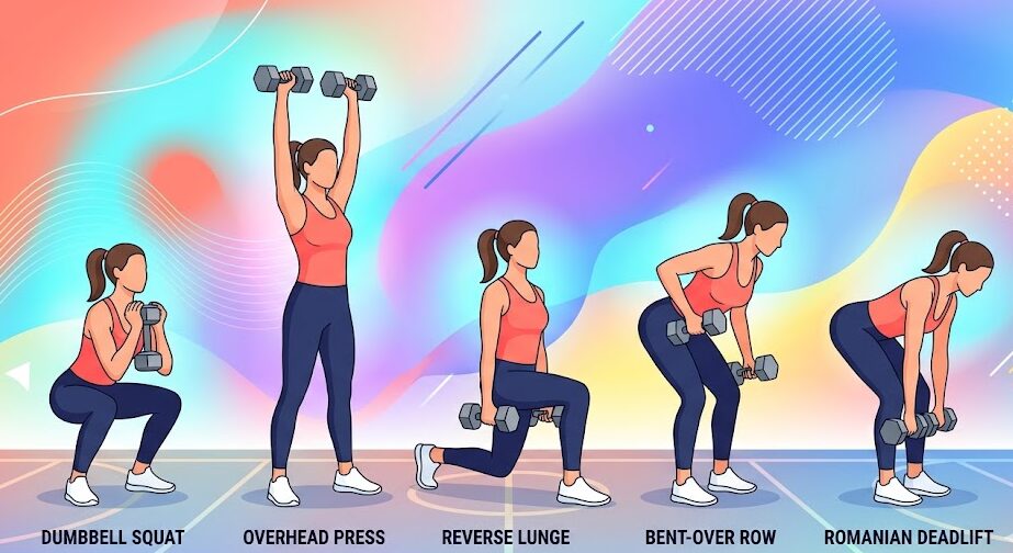 20 minute Full Body Dumbbell Exercises routine