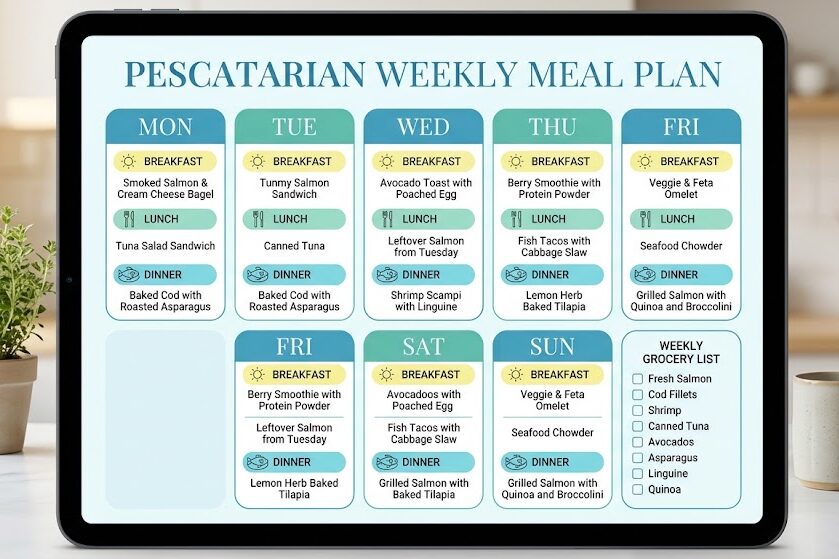 Create pescatarian diet plan with meal planning app