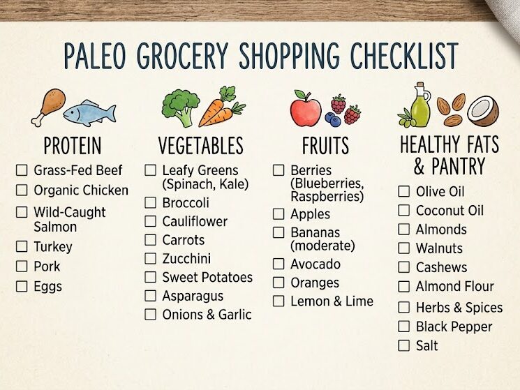 Create paleo diet shopping list for beginners