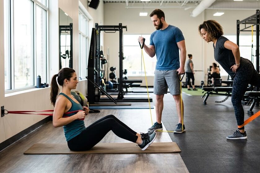Perform home micro workouts using resistance bands