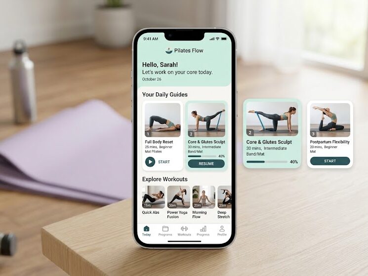 Track Pilates training progress with workout apps