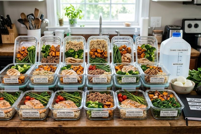 Healthy meal preparation for the 75 Hard challenge