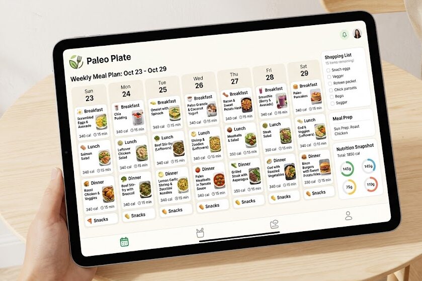 Plan paleo diet meals with meal planning app