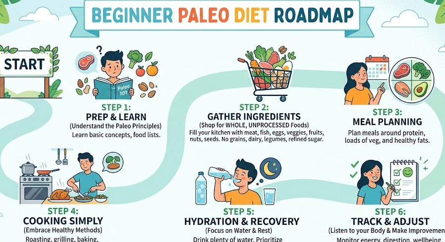 Start paleo diet with step by step beginner plan