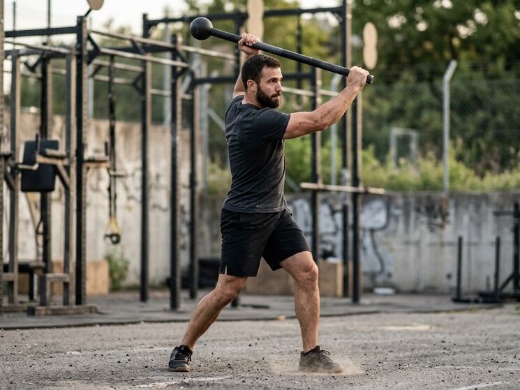 Rotational strength training with a macebell