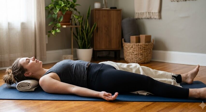 Cooling down after Vinyasa Yoga session