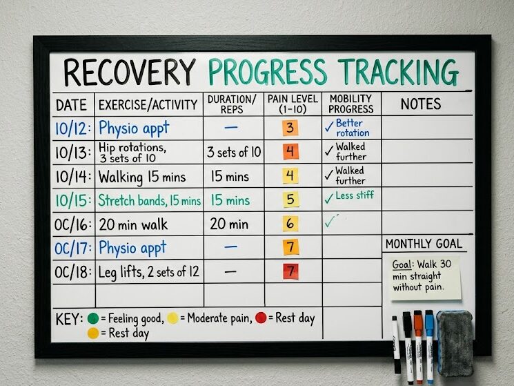 Track exercise recovery progress
