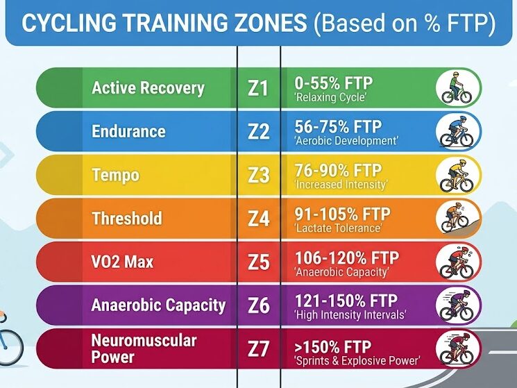 Understand cycling workout training zones for fitness goals