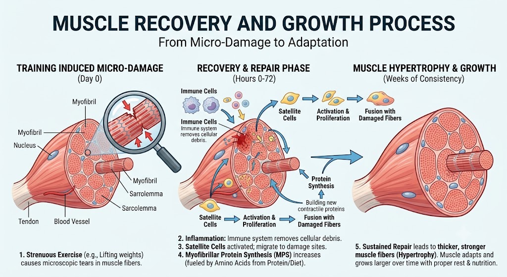How muscle protein synthesis supports muscle growth