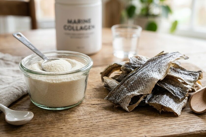 Hydrolyzed marine collagen peptides from fish