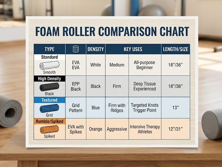 Compare foam roller types for muscle recovery