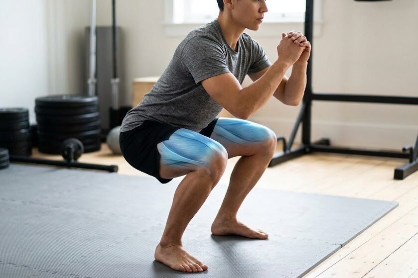 Quad muscles activated during a squat exercise