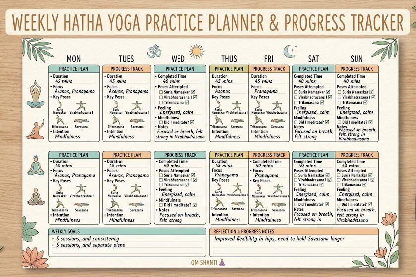 Track hatha yoga routine progress