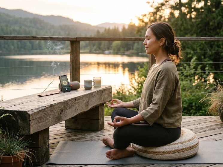 Follow beginner pranayama techniques in meditation app