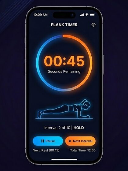 Track plank workout intervals