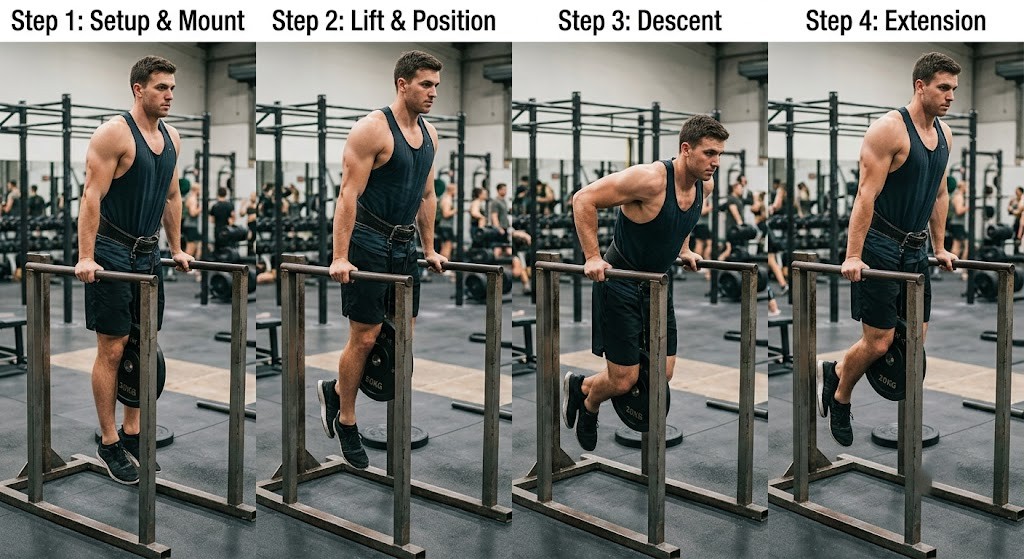Weighted dips for bigger triceps