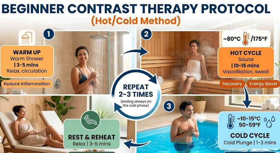 Follow contrast therapy protocol for recovery