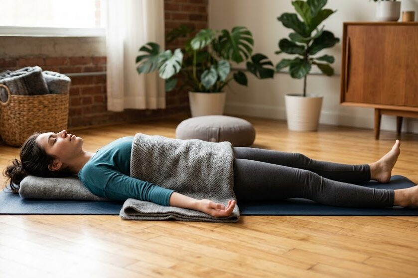 Yoga Nidra for beginners practicing conscious relaxation