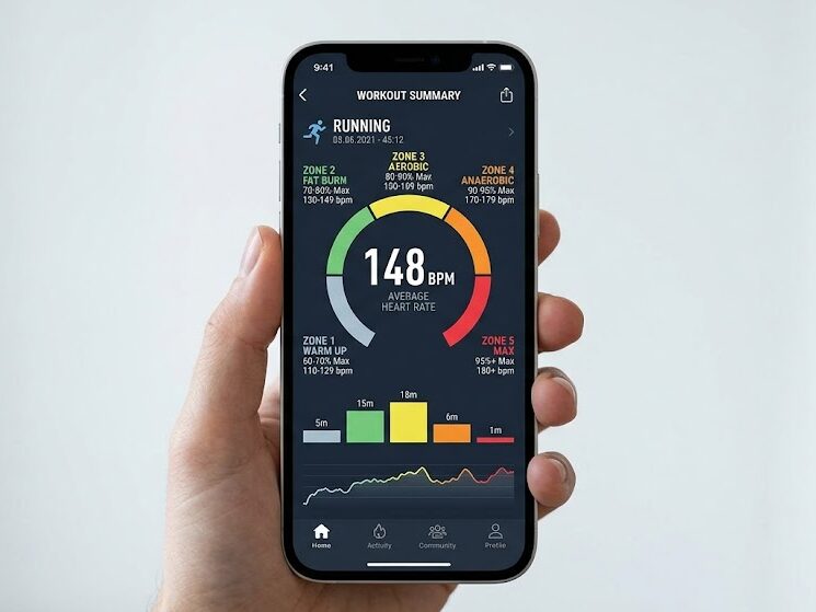 Monitor zone 2 training progress with fitness app
