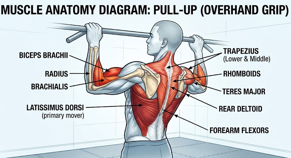 Identify pull up muscles worked for upper body strength