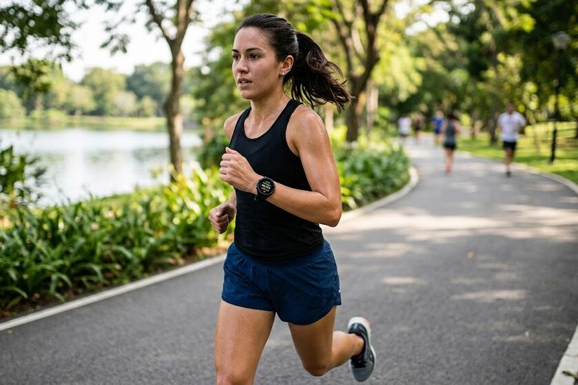 Track aerobic exercise to lose weight with smartwatch