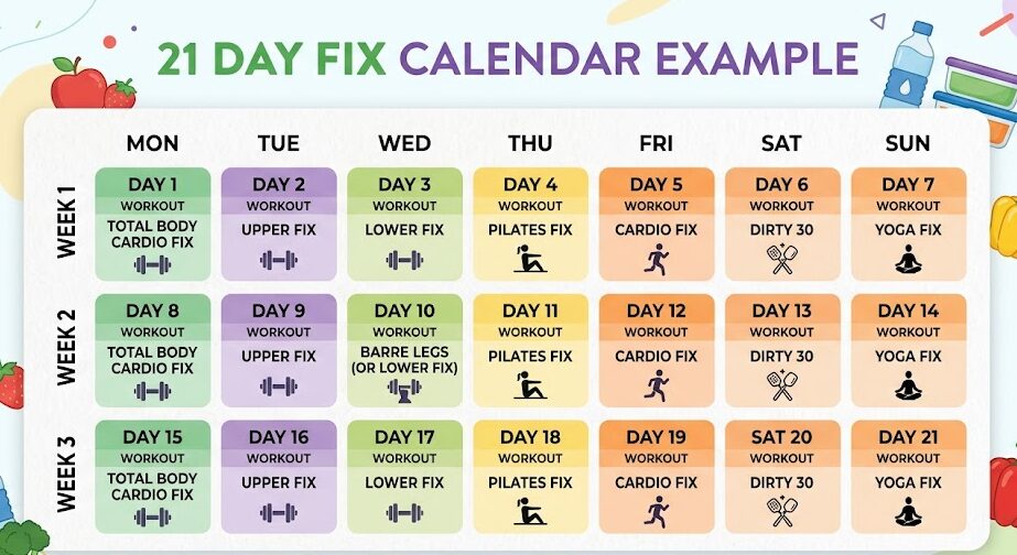 Follow 21 Day Fix workout schedule