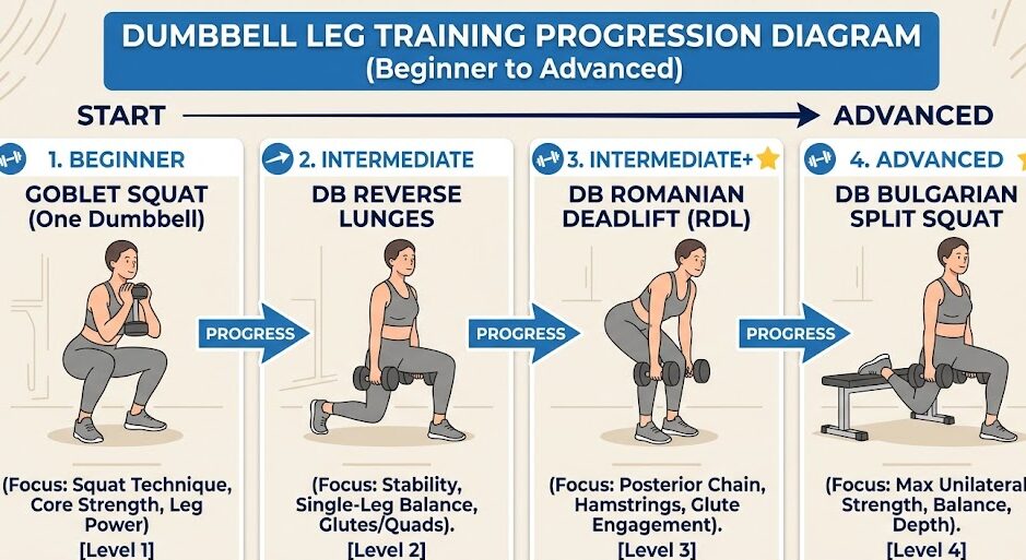 Track dumbbell fitness routine progression