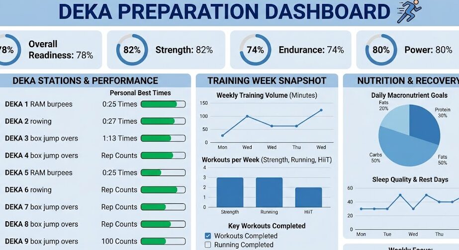 Track deka workout performance metrics