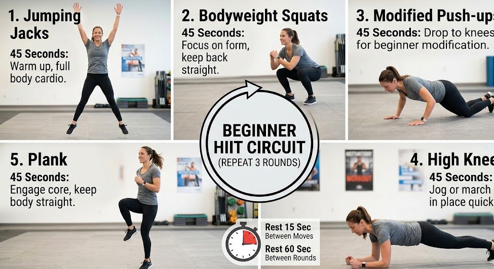 Beginner HIIT workout routine