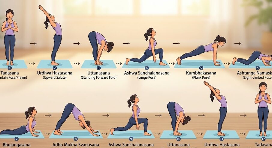 Sun Salutations for Yoga for Belly Fat