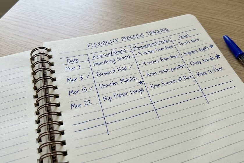 Track flexibility challenge progress effectively