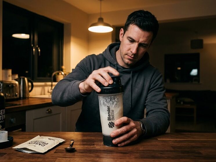 Make bedtime protein shake with casein supplement