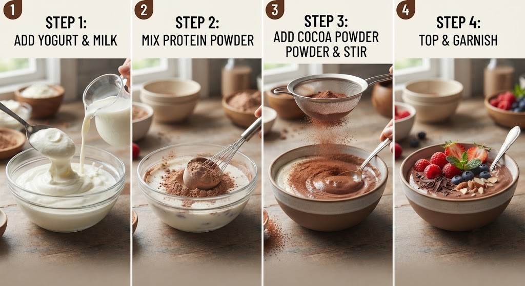 Blend high protein pudding recipe ingredients