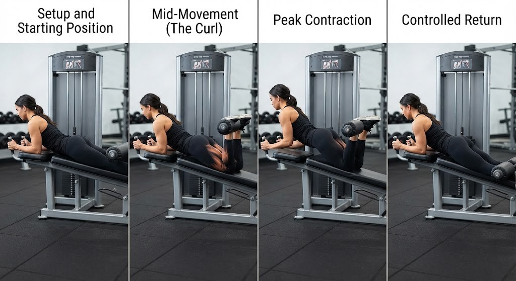 Use the leg curl machine for hamstring muscle workout