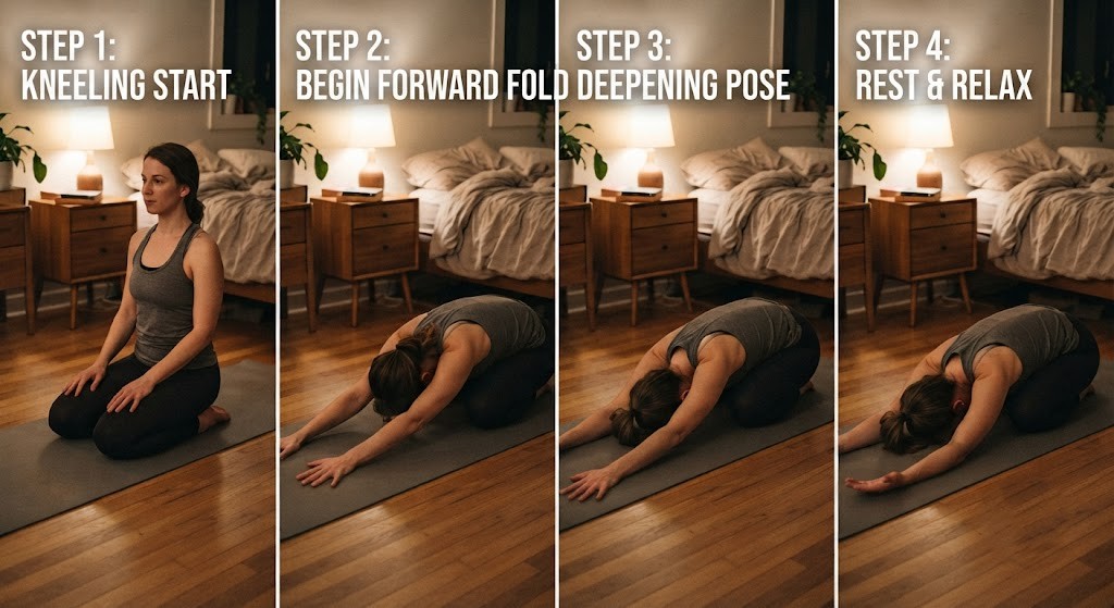 Relaxing yoga poses before bedtime for better sleep