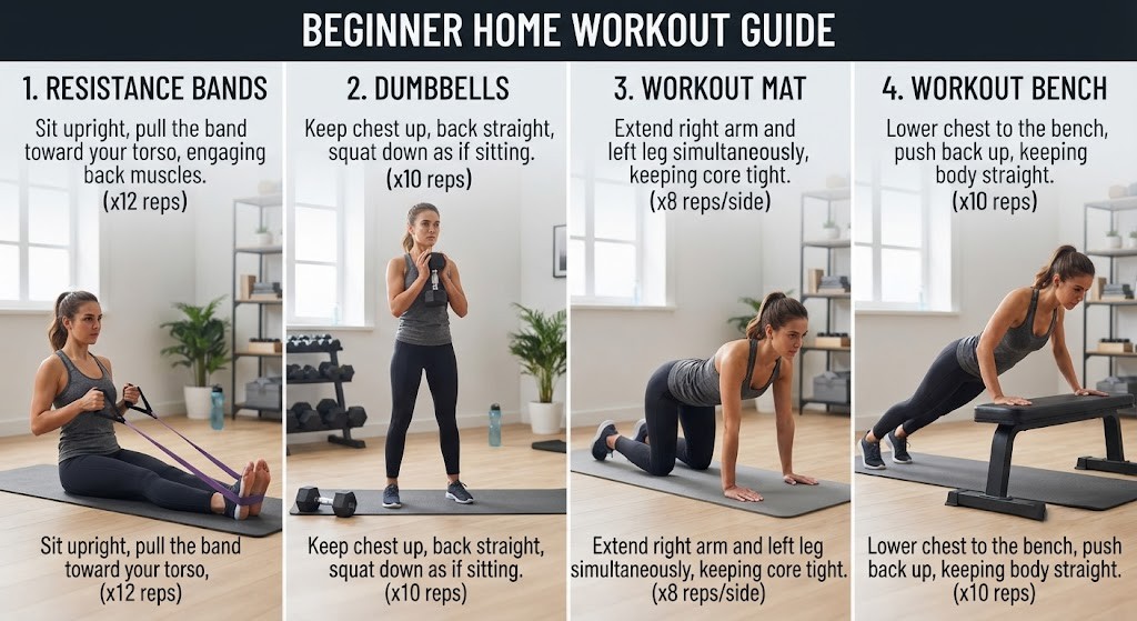 Beginner home workout equipment setup