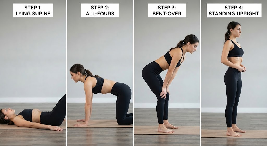 Practice vacuum exercise progression for stronger core