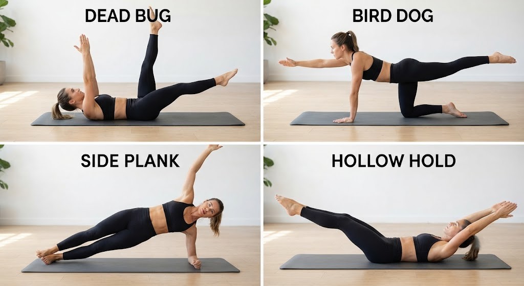 Complement vacuum exercise with core stability exercises