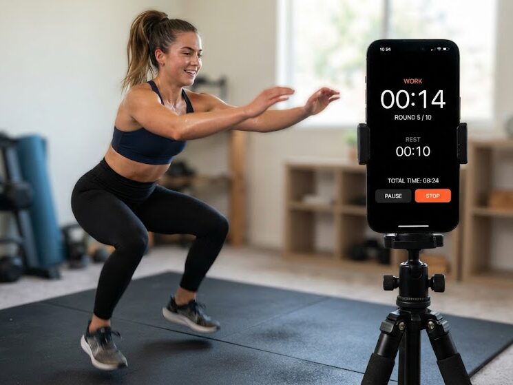 Track a 20 minute fat burning workout timer