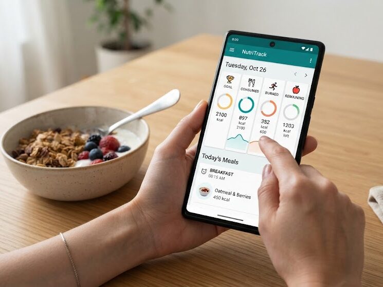 Track calorie deficit meals with nutrition app
