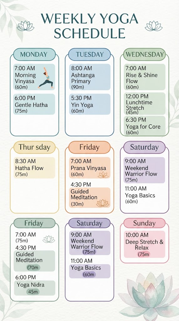 Weekly Yoga for PCOS practice plan