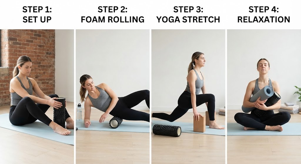 Use yoga tools for golfer recovery