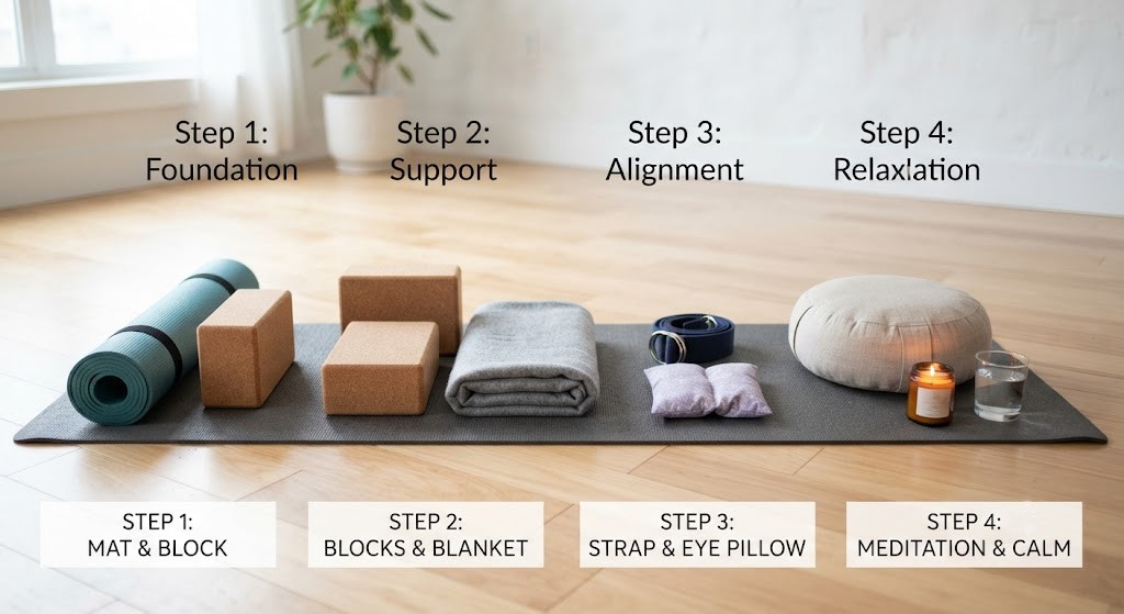 Use yoga accessories for lymphatic drainage yoga practice