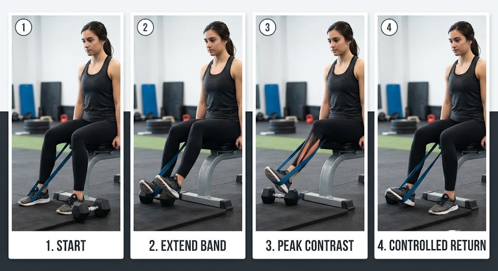 Strengthen tibialis anterior using resistance band