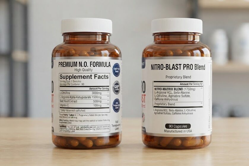 Compare nitric oxide supplement labels