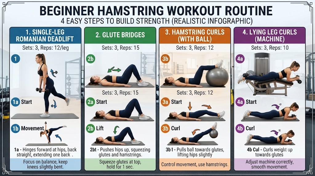 Follow a beginner hamstring muscle workout plan