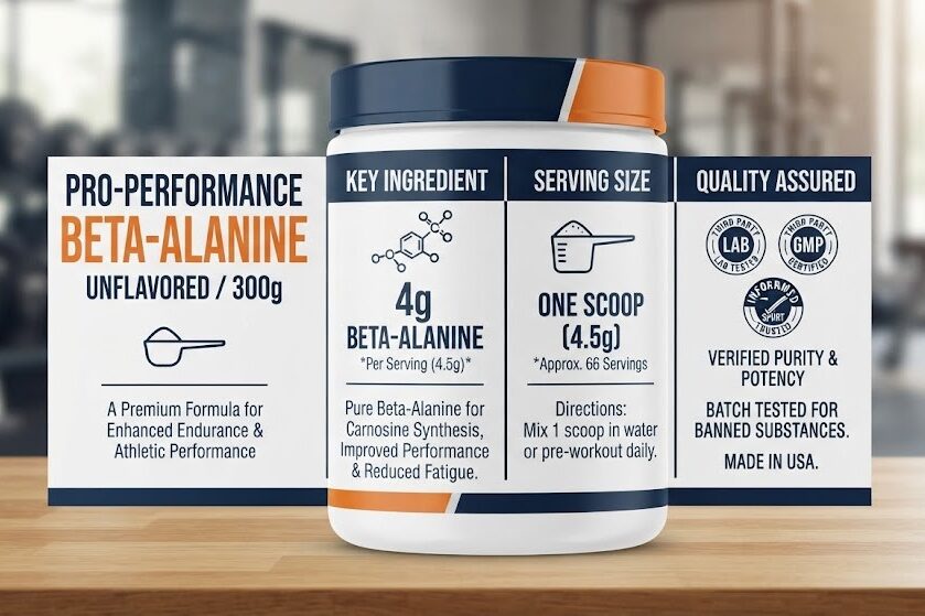 Check beta-alanine dosage on a supplement label