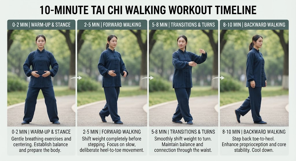 Follow a 10-minute Tai Chi walking workout